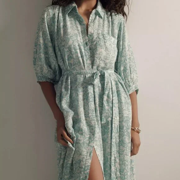 Anthropologie ~ The Irene Linen Shirt Dress by Maeve - Picture 1 of 6